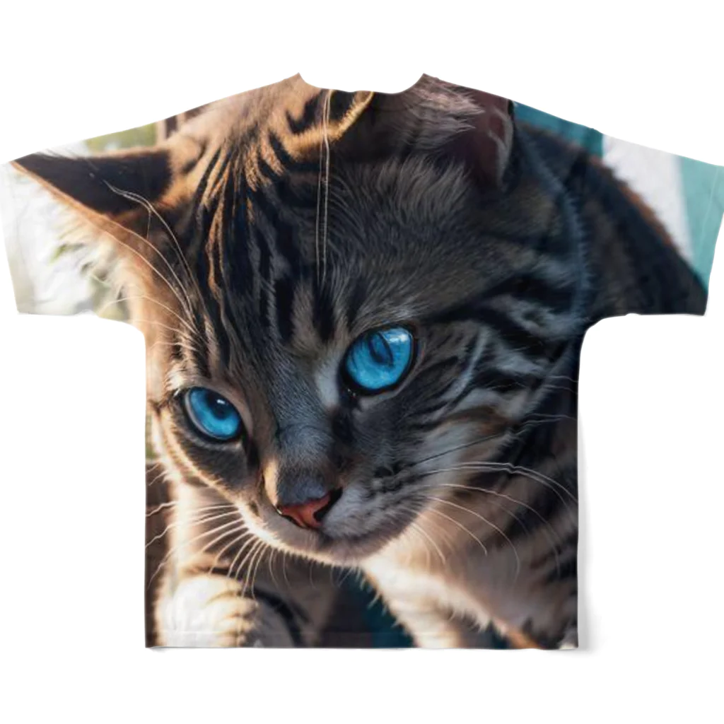 kaz_new9の蒼い瞳の猫ちゃん2 フルグラフィックTシャツの背面