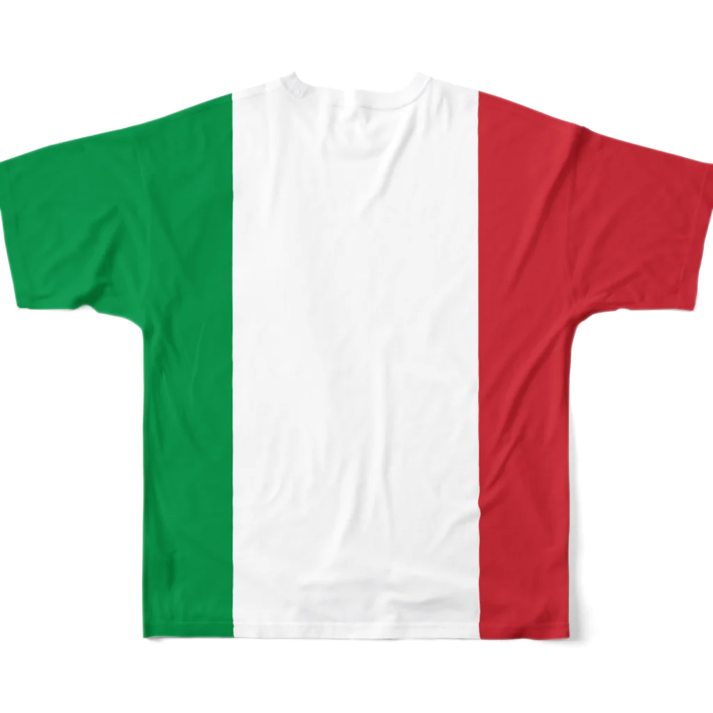 お絵かき屋さんのイタリアの国旗 フルグラフィックTシャツの背面