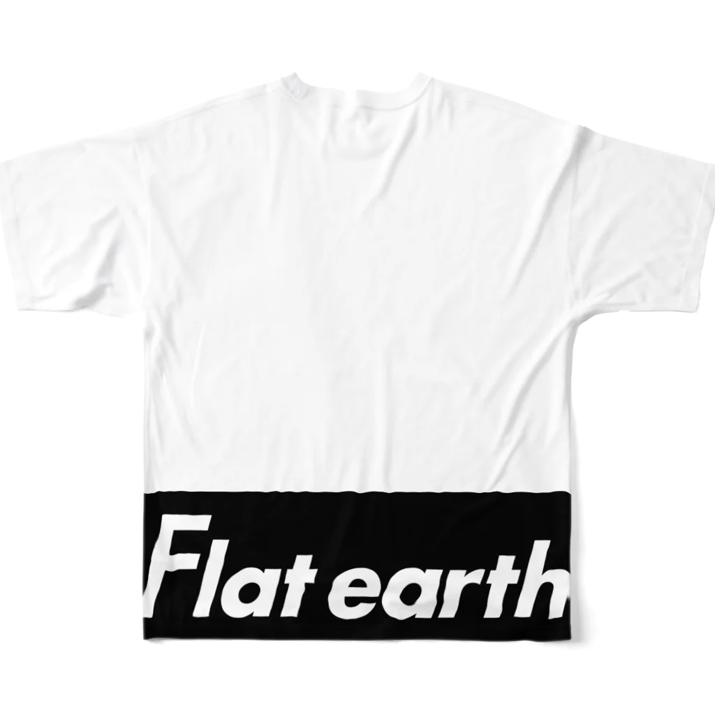 Mappila SHOPのFlatearth Box Logo (BLACK) フラットアース ボックスロゴ(ブラック) All-Over Print T-Shirt :back