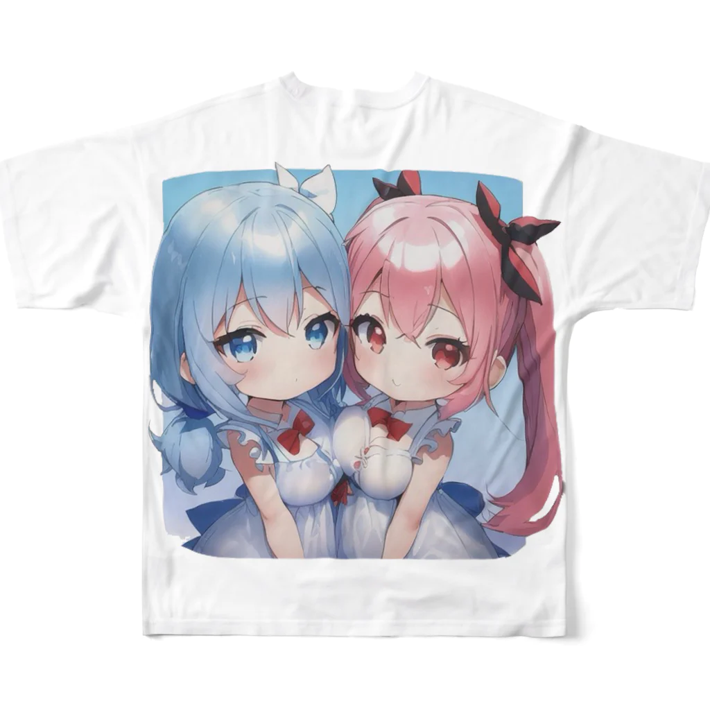 AzurのAzur&Azvl 白ワンピース フルグラフィックTシャツの背面