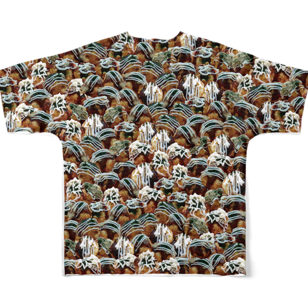 大坂MAIDO(オオサカマイド)の全部たこ焼きTシャツ フルグラフィックTシャツの背面