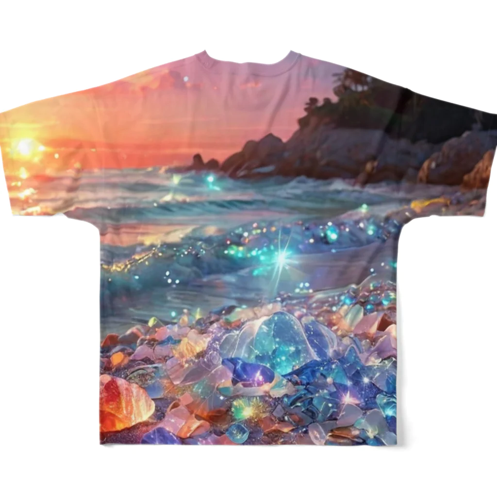 Mellow-Skyの美しすぎるハートシーグラス All-Over Print T-Shirt :back