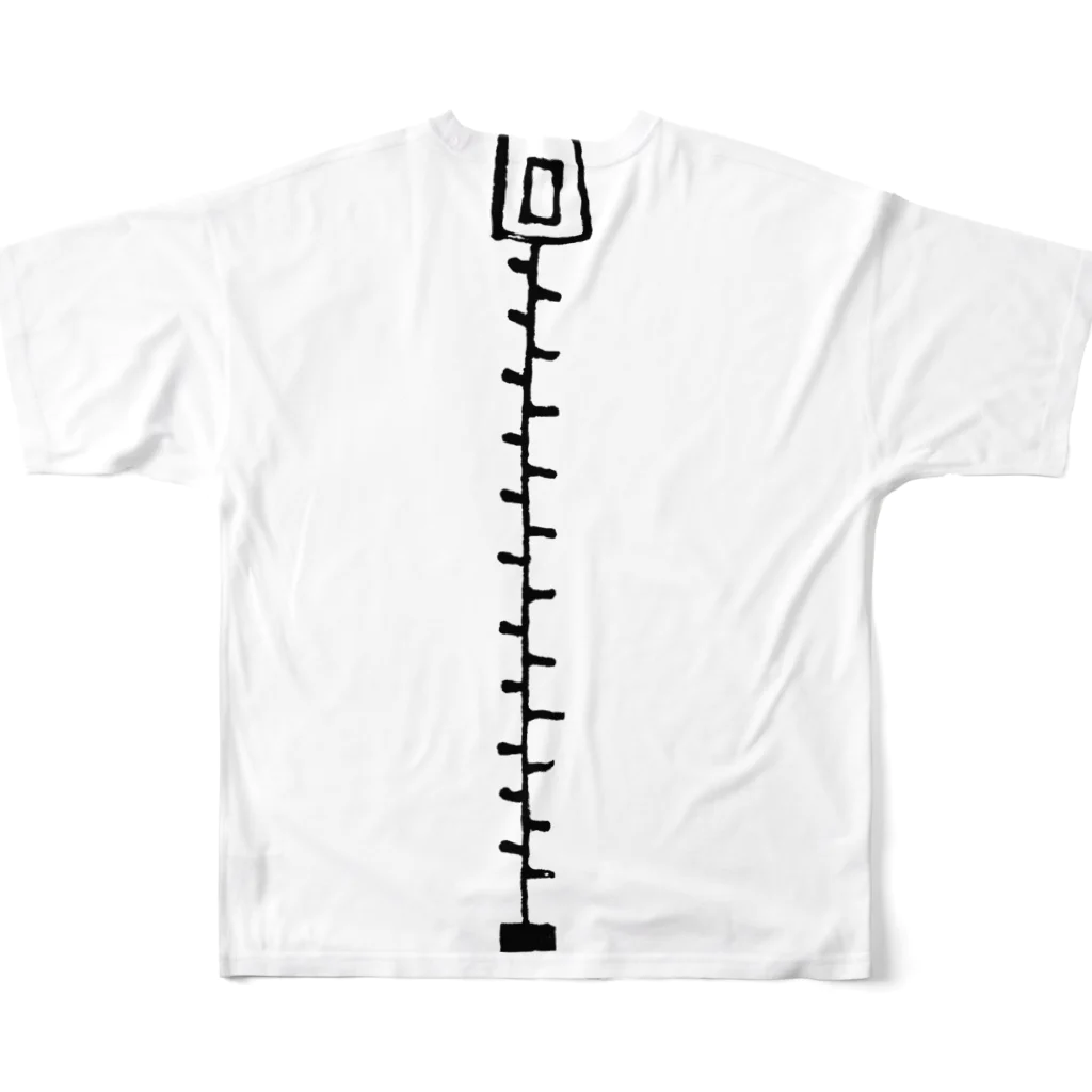 空気椅子のZipperManシャツ All-Over Print T-Shirt :back