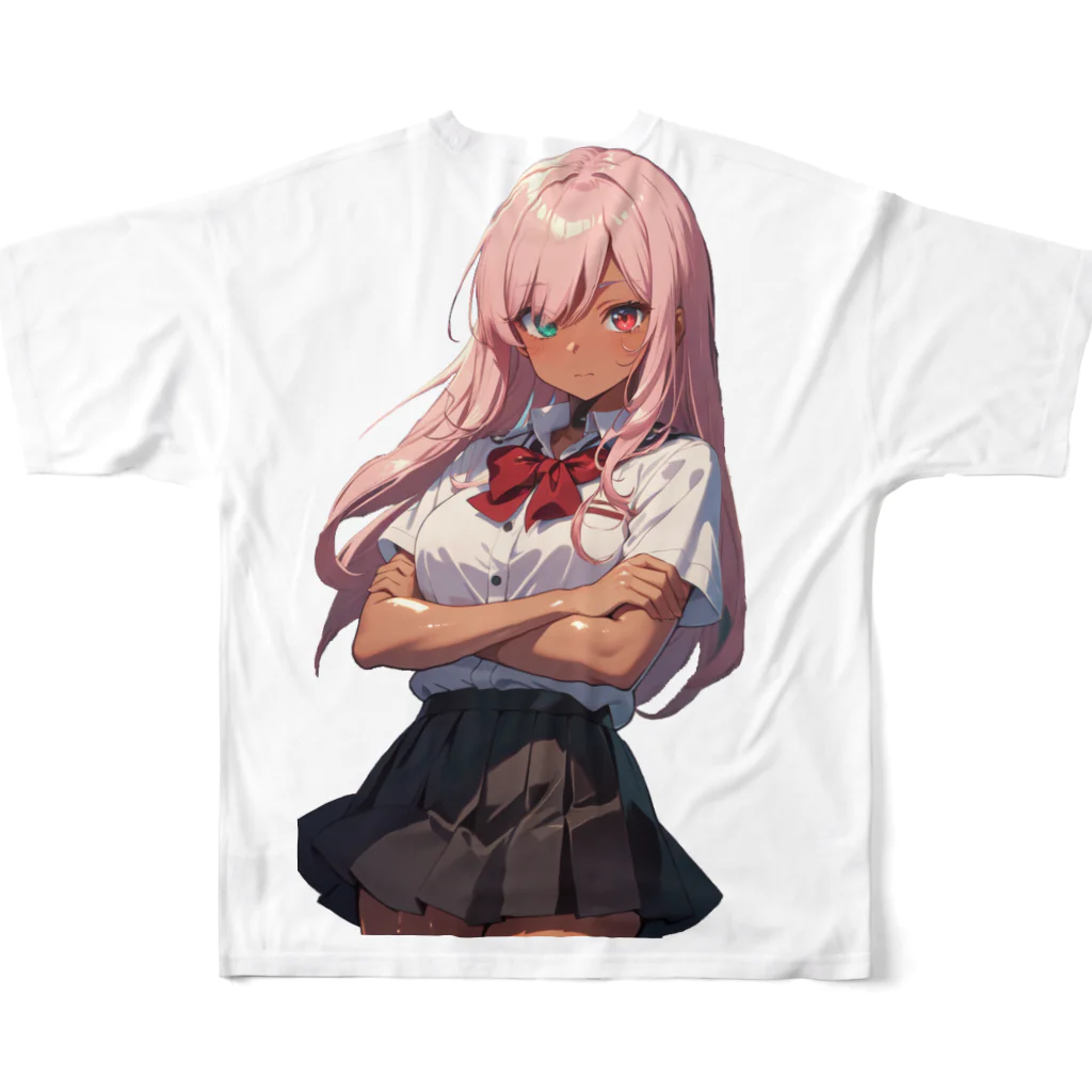 ヴィヴィオの腕を組む フルグラフィックTシャツの背面