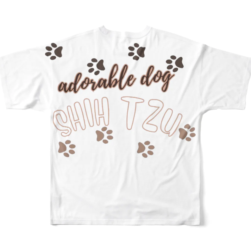 furebuhi　clubのadorable dog　SHIH TZU　（シーズー） フルグラフィックTシャツの背面