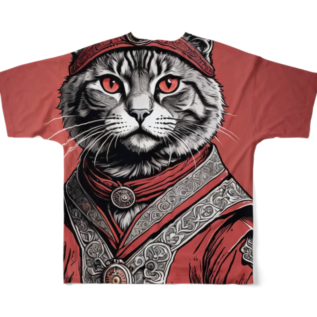 hogarakuの縄文猫 フルグラフィックTシャツの背面