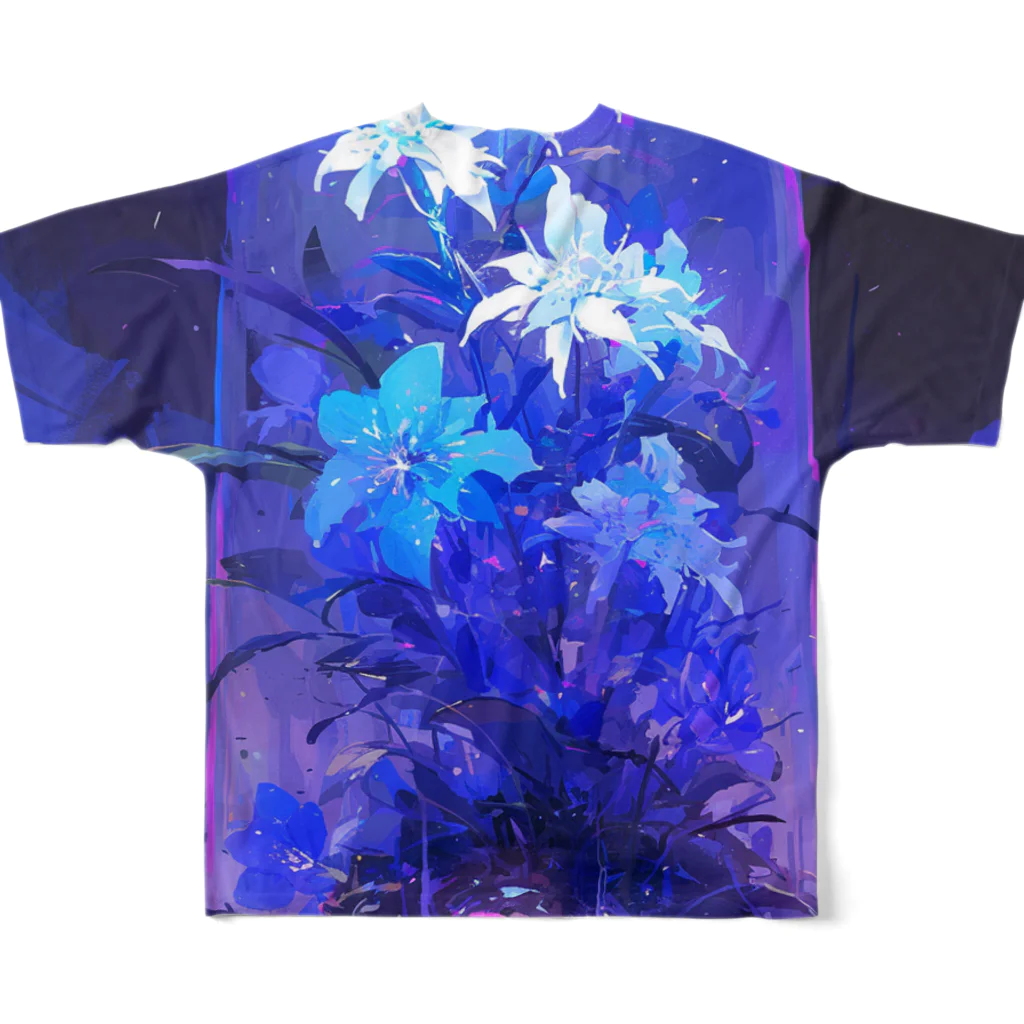 AQUAMETAVERSEのブリザードフラワーをガラスドームの中へ　ラフルール　1859 All-Over Print T-Shirt :back