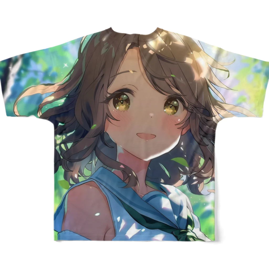 AQUAMETAVERSEのセーラー服の可愛い女の子　Tomoe bb 2712 フルグラフィックTシャツの背面