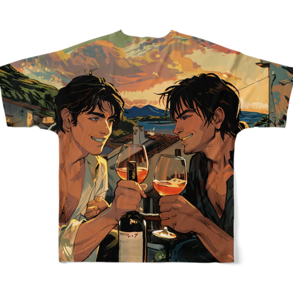 AQUAMETAVERSEのコルシカ島・ワインで乾杯　Tomoe bb 2712 フルグラフィックTシャツの背面