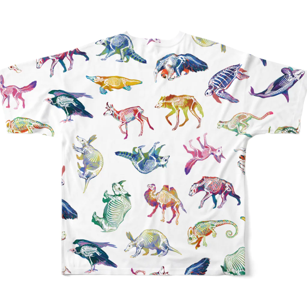 どうぶつのホネ、ときどきキョウリュウ。のどうぶつのホネ[pattern-A] All-Over Print T-Shirt :back