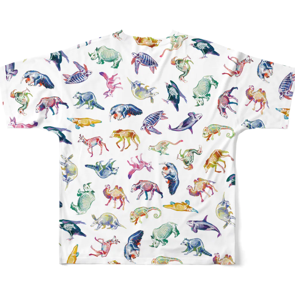 どうぶつのホネ、ときどきキョウリュウ。のどうぶつとホネ [pattern-B] All-Over Print T-Shirt :back