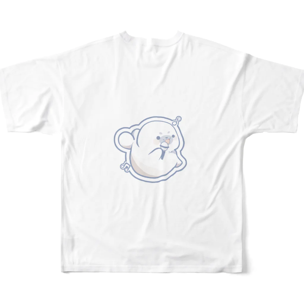 粗目秋/ZarameAki🍻🦭@初ライブ決定！の歌ってざらめちゃん All-Over Print T-Shirt :back