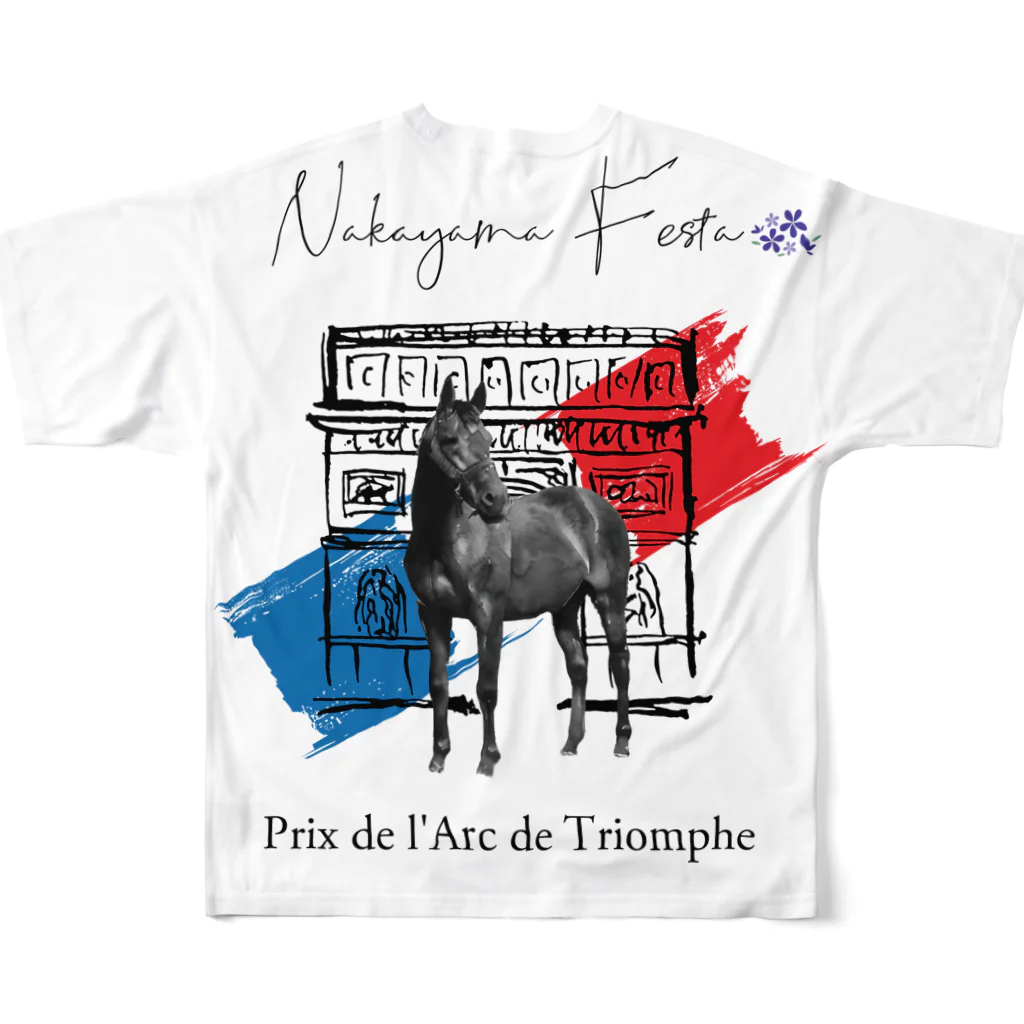 Loveuma. official shopのNakayama Festa 〜Prix de I'Arc de Triomphe〜 by AERU フルグラフィックTシャツの背面