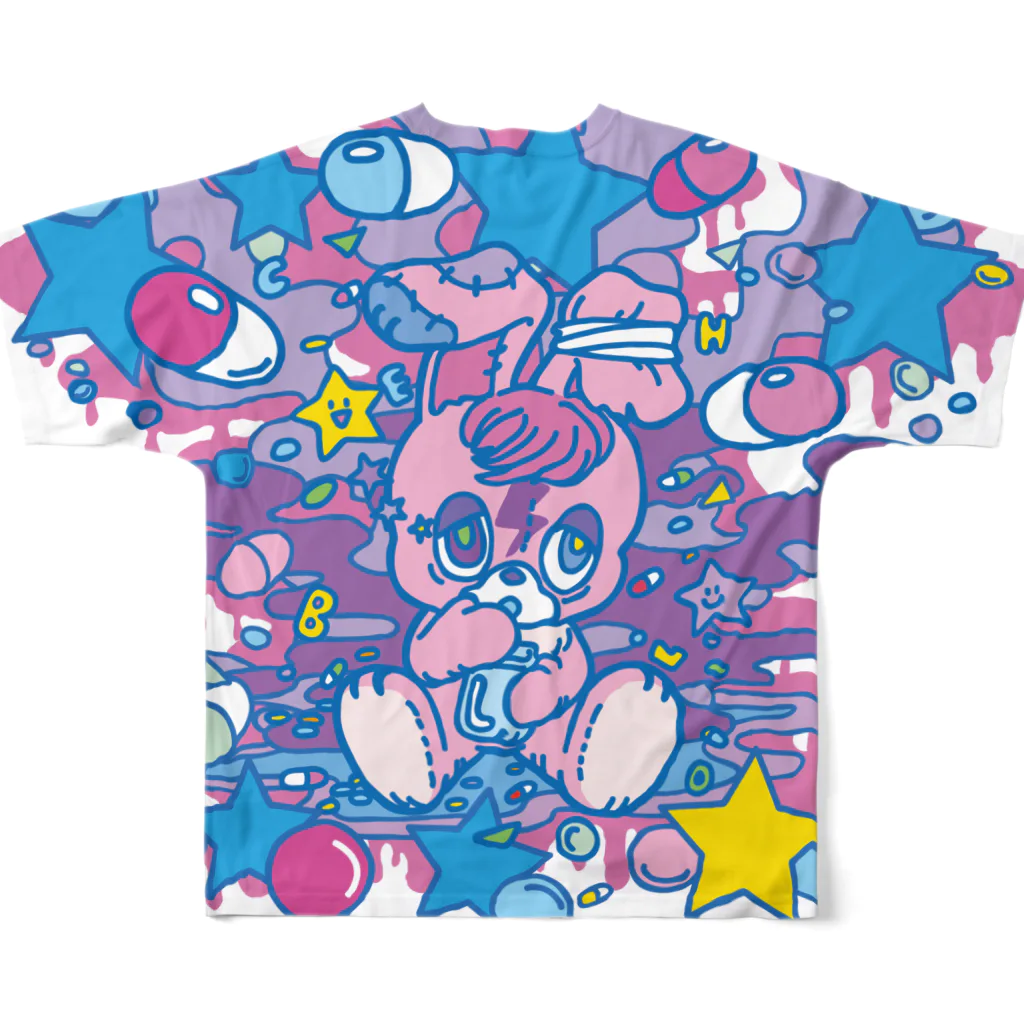 CHEBLOの病み月のうさぎ All-Over Print T-Shirt :back