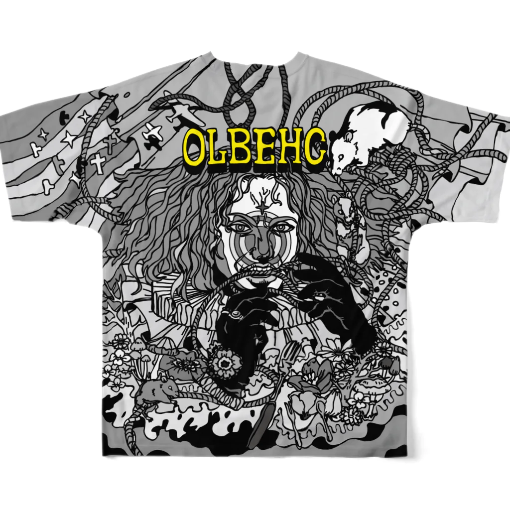 CHEBLOのOLBEHC【黄文字】 All-Over Print T-Shirt :back