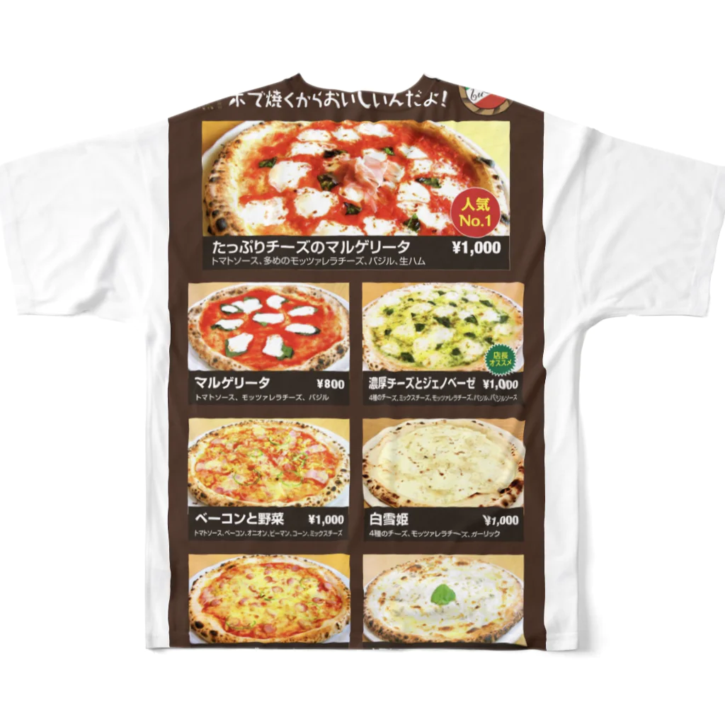 Low-Impact-CompanyのＱＲとMENU フルグラフィックTシャツの背面