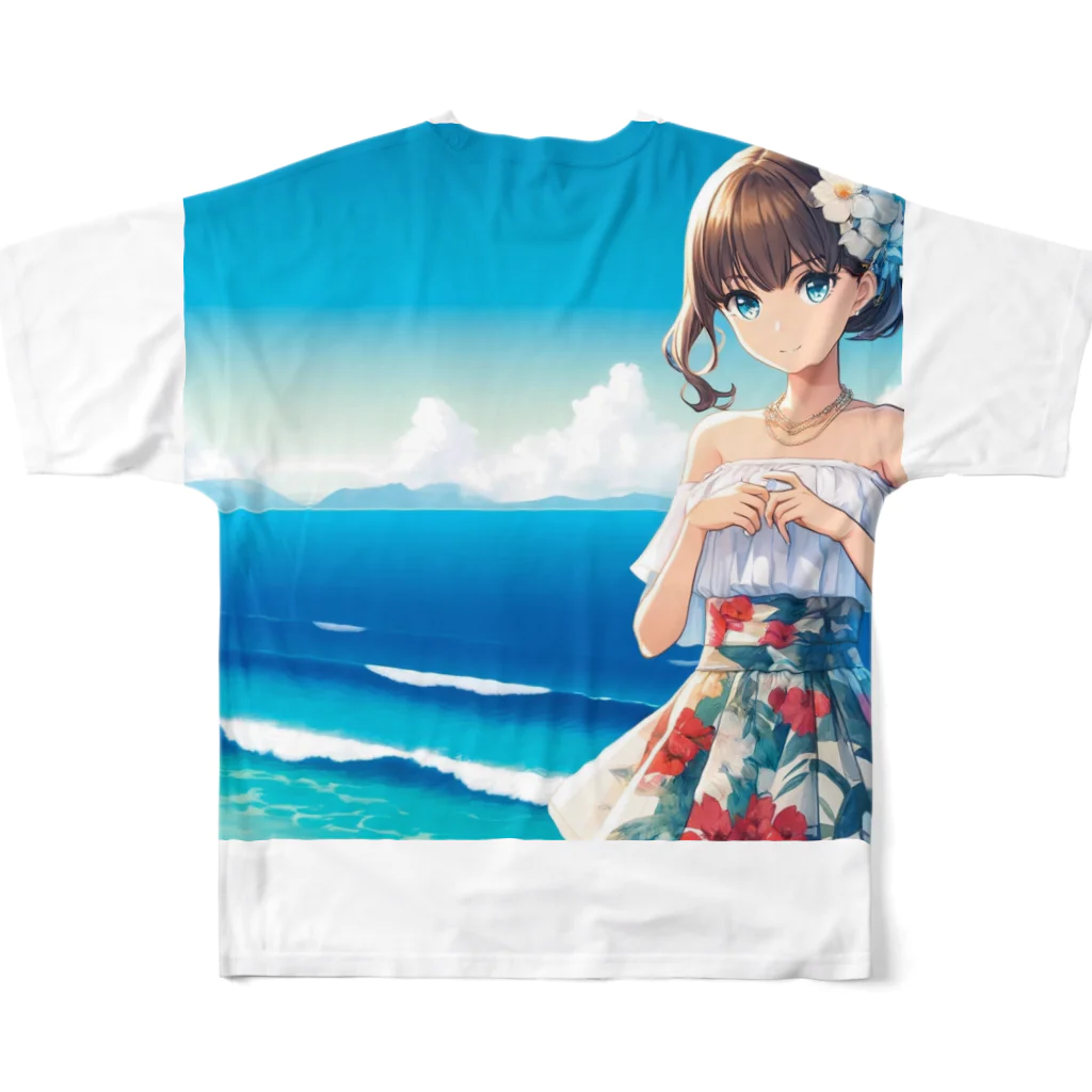 かるるんショップの夏と南国と休日と フルグラフィックTシャツの背面