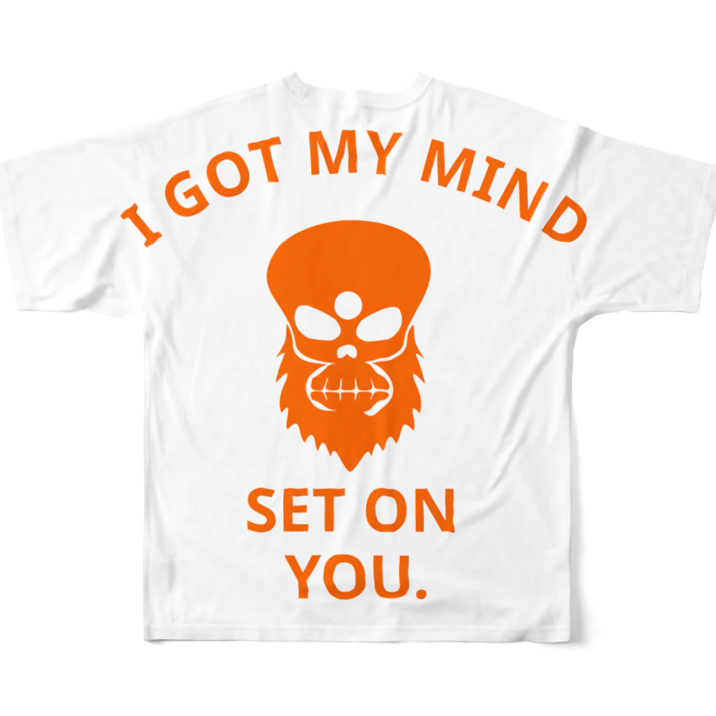 『NG （Niche・Gate）』ニッチゲート-- IN SUZURIのI GOT MY MIND SET ON YOU.(橙) All-Over Print T-Shirt :back