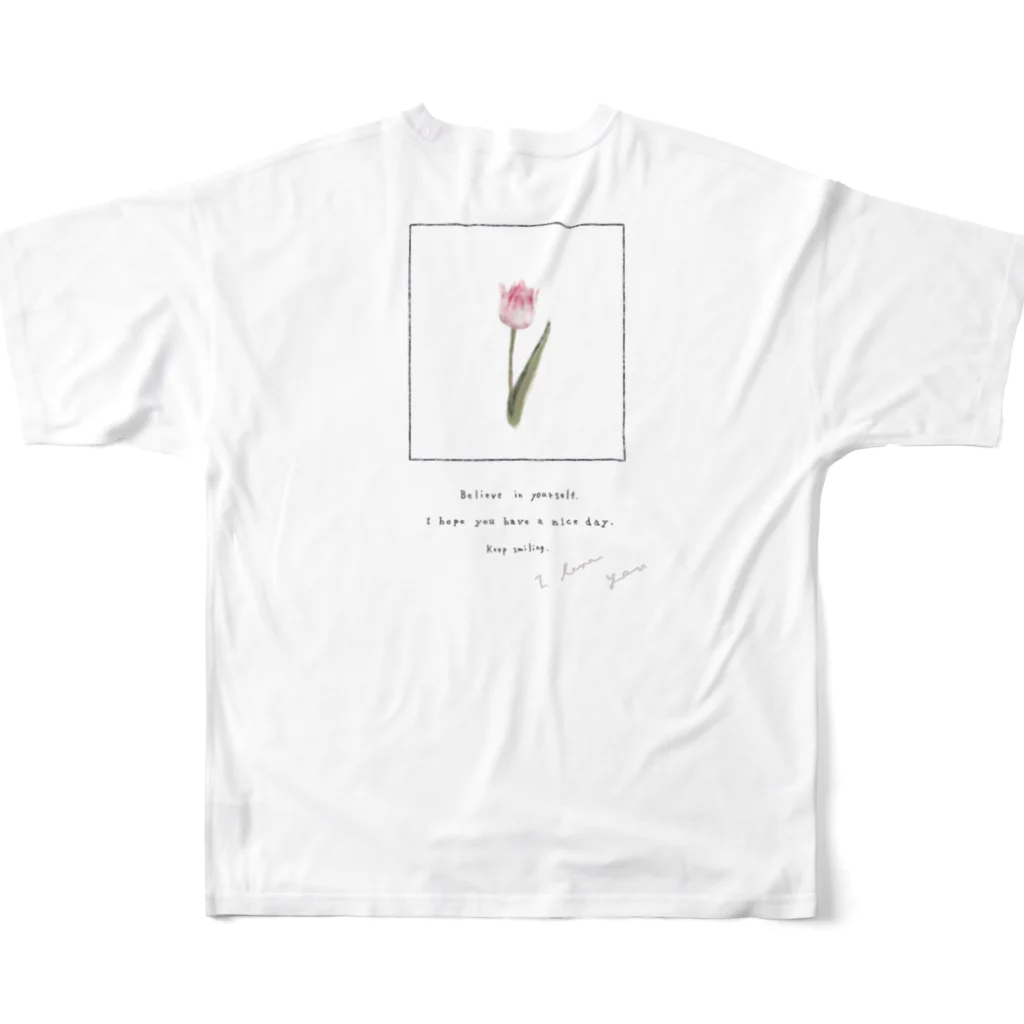 rilybiiの🍧 Strawberry Shaved Ice Tulip . フルグラフィックTシャツの背面