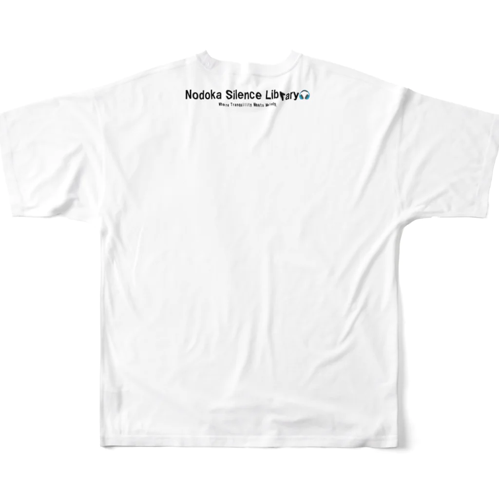 Nodoka Silence Library - WEB SHOPのSnow Cottage フルグラフィックTシャツの背面