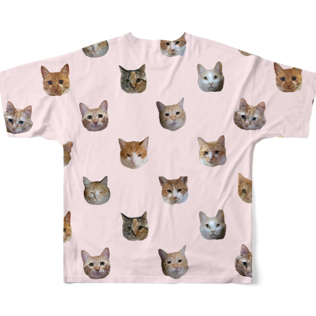 Twelve Catsのポルカドット？ペールピンク フルグラフィックTシャツの背面