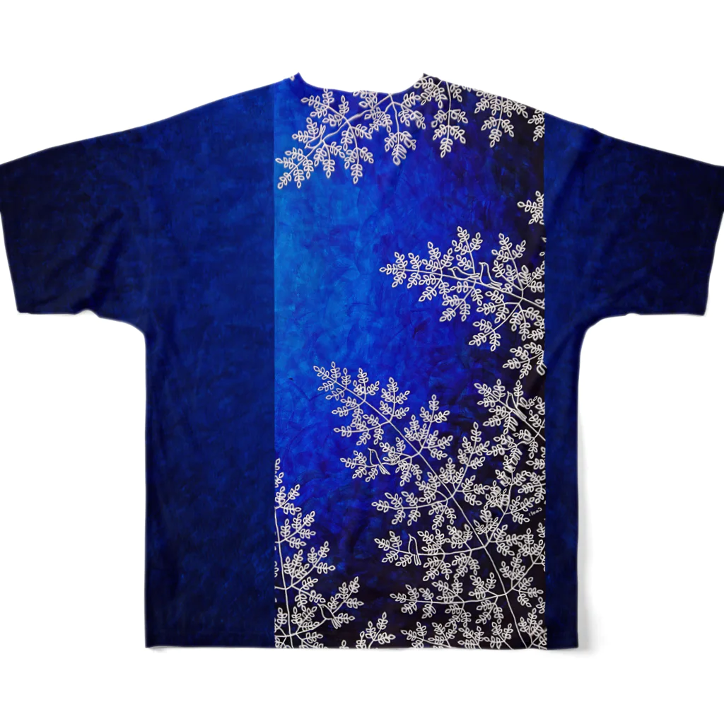 Caoli design shopのやましろの森（Navy) All-Over Print T-Shirt :back