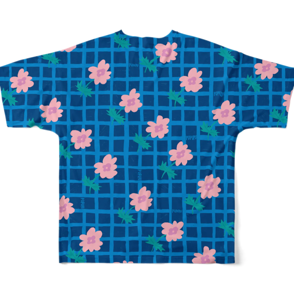 pu・pu・puのぷぷぷな花柄 All-Over Print T-Shirt :back