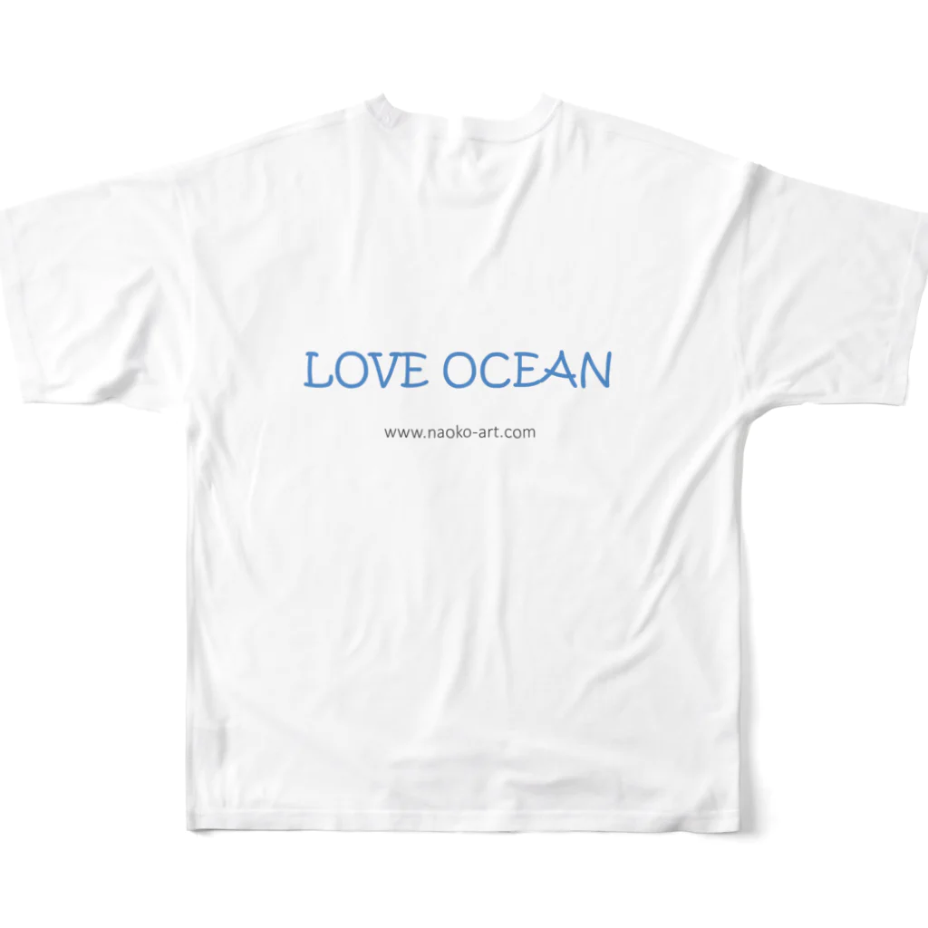 Keiko_Naoko-Art-Japanの海王 ポセイドン（ロゴ入り）その気持ち ありがたい All-Over Print T-Shirt :back