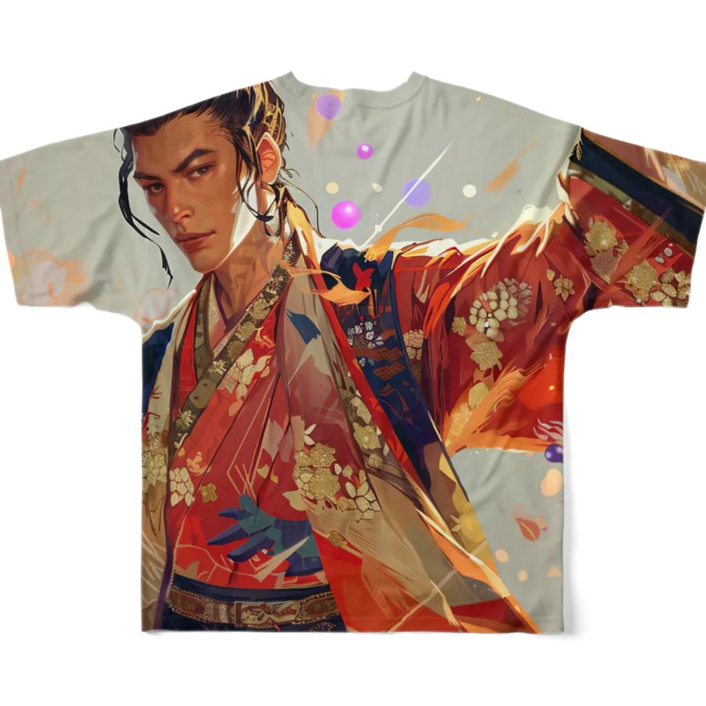 AQUAMETAVERSEの戦国レイブ　Tomoe bb 2712 フルグラフィックTシャツの背面