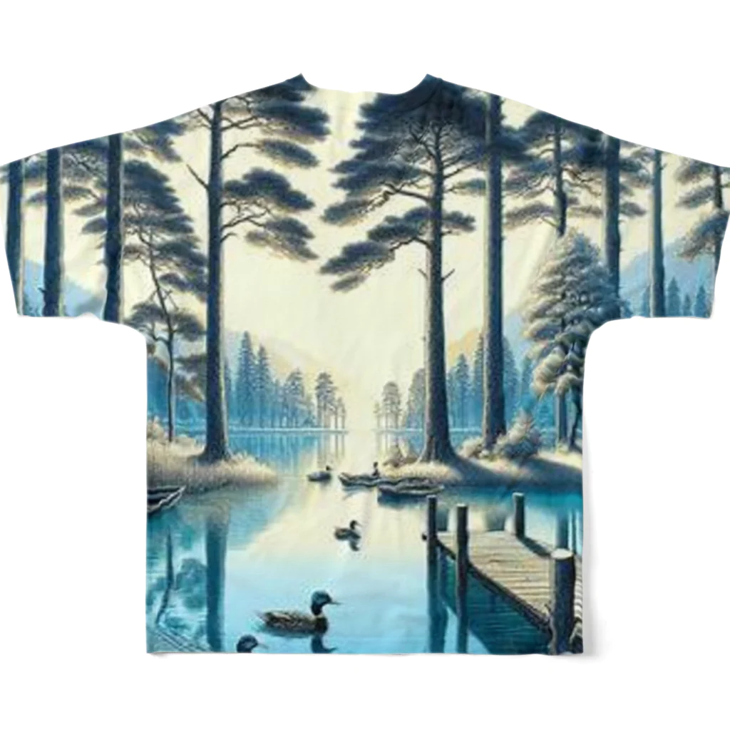 Rパンダ屋の「湖」グッズ フルグラフィックTシャツの背面