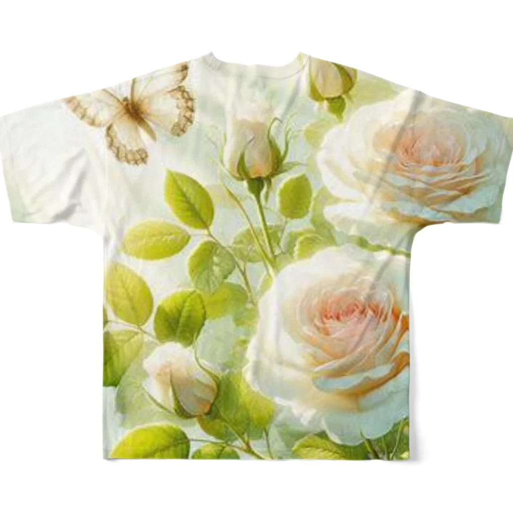 Rパンダ屋の「白薔薇」グッズ All-Over Print T-Shirt :back