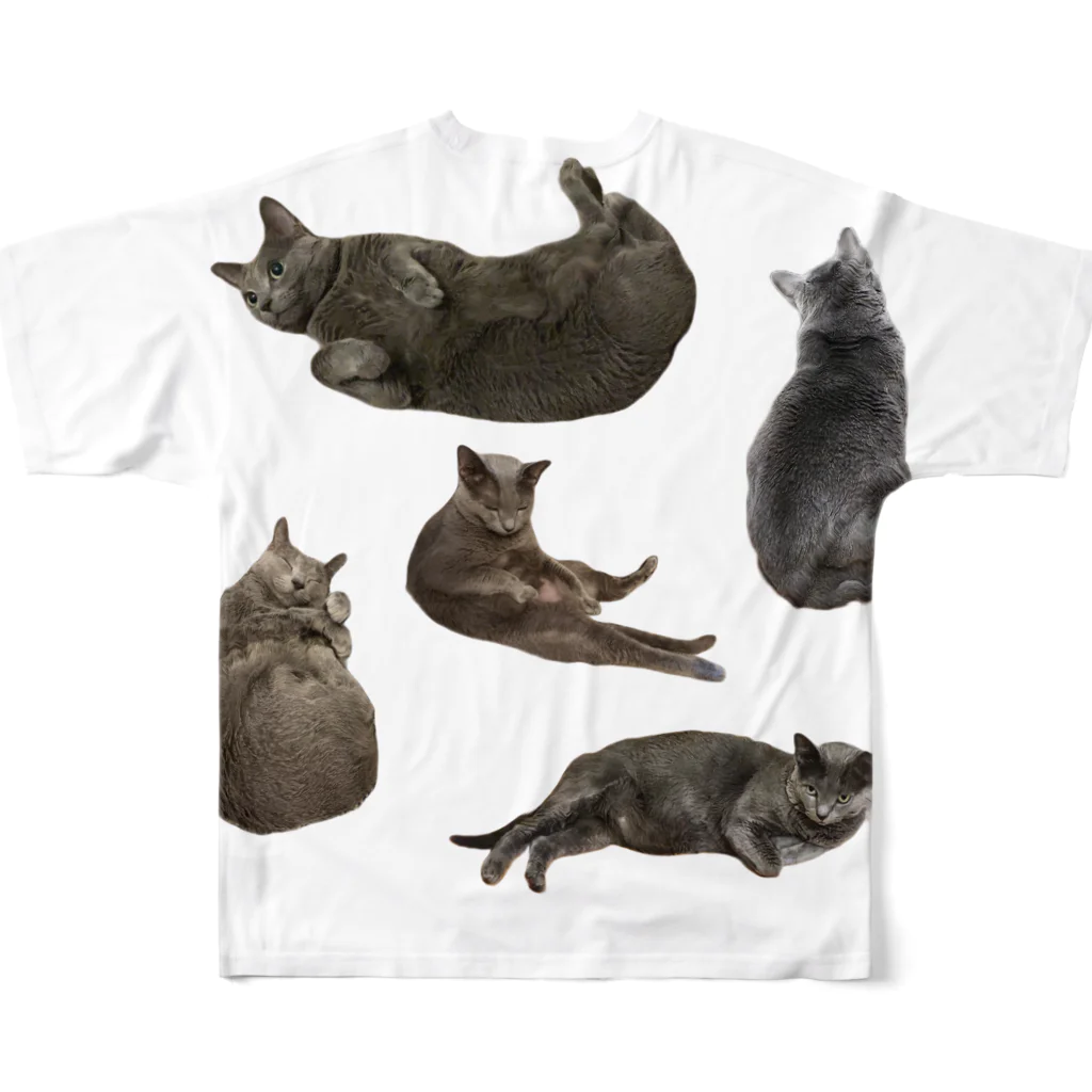 moyomeの色んな太ってるねこ フルグラフィックTシャツの背面