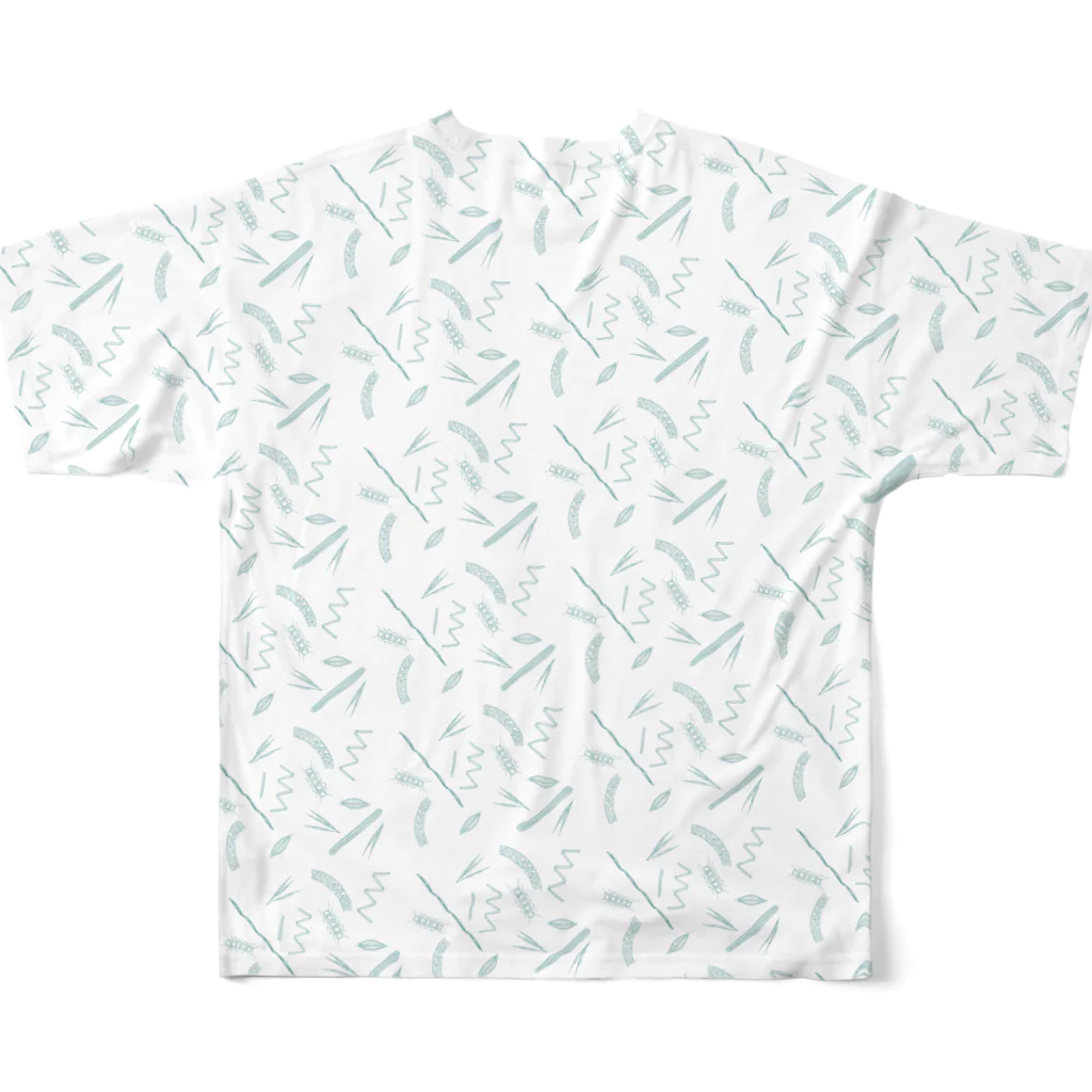 マグロっぴのケイソウ・フリーク【緑色ver.】 All-Over Print T-Shirt :back