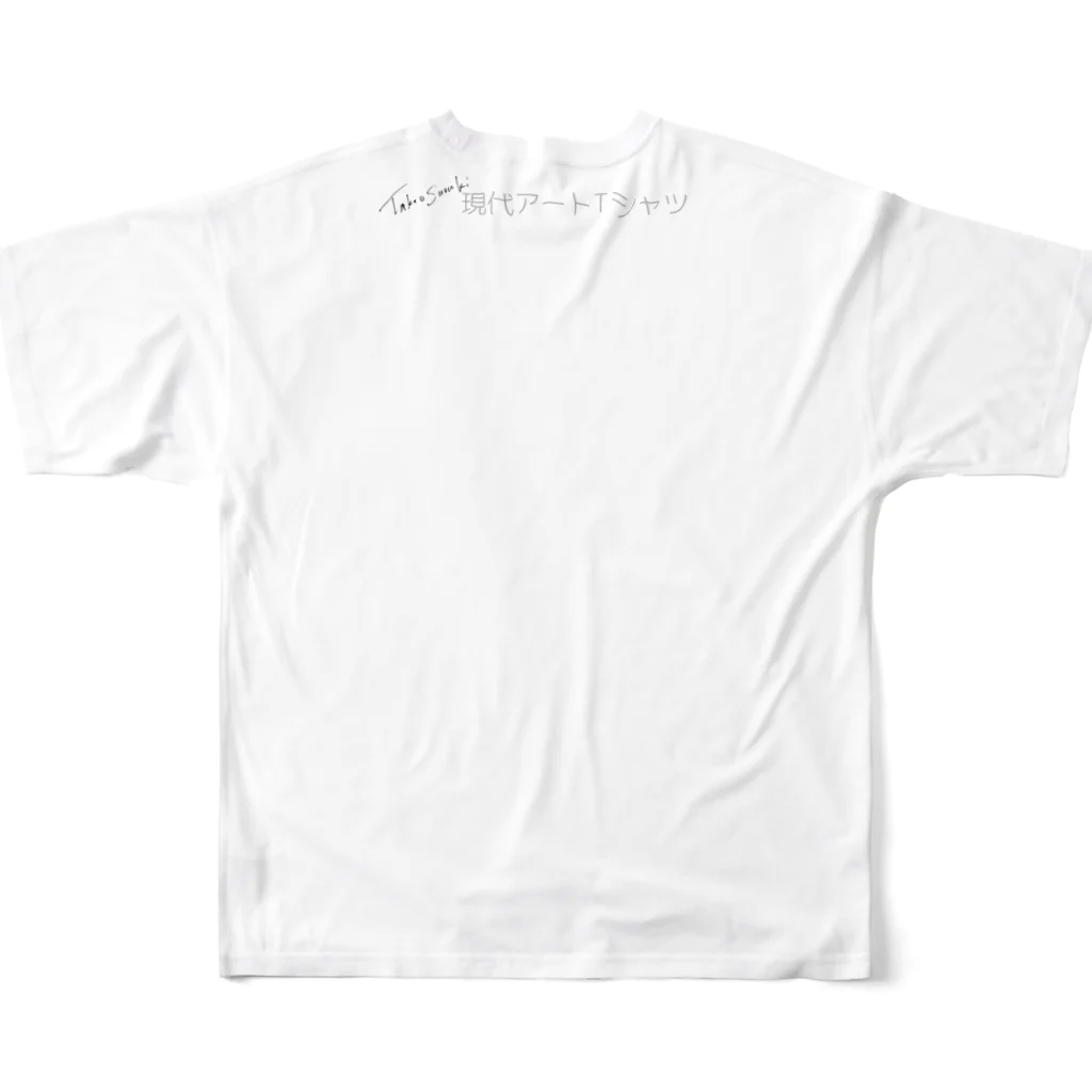 TAKEO SUZUKI / TASKENのTAKEO SUZUKI 現代アートTシャツ「岩 Part2」 フルグラフィックTシャツの背面