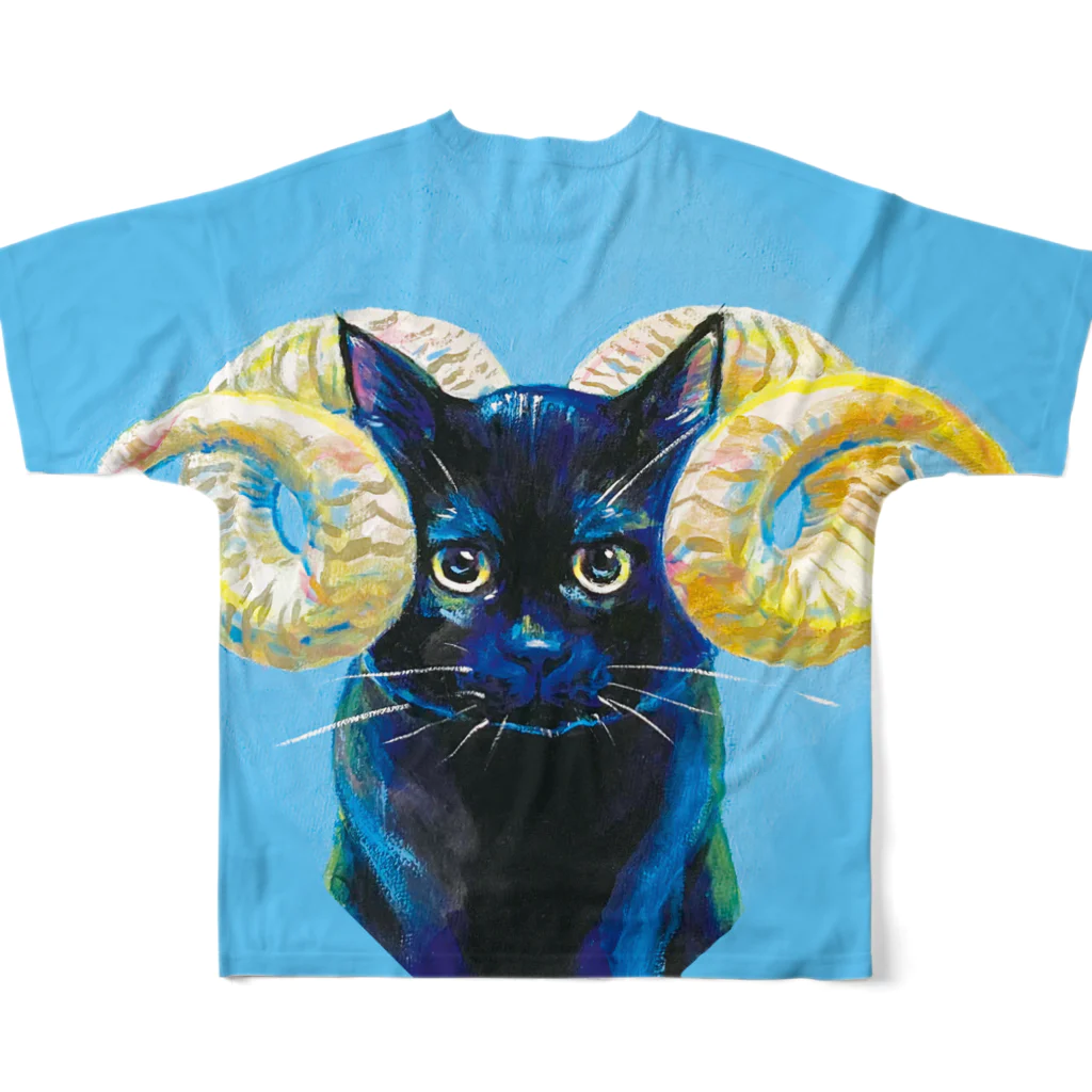 HB eichibiiのhorned cat（ヒツジ） フルグラフィックTシャツの背面