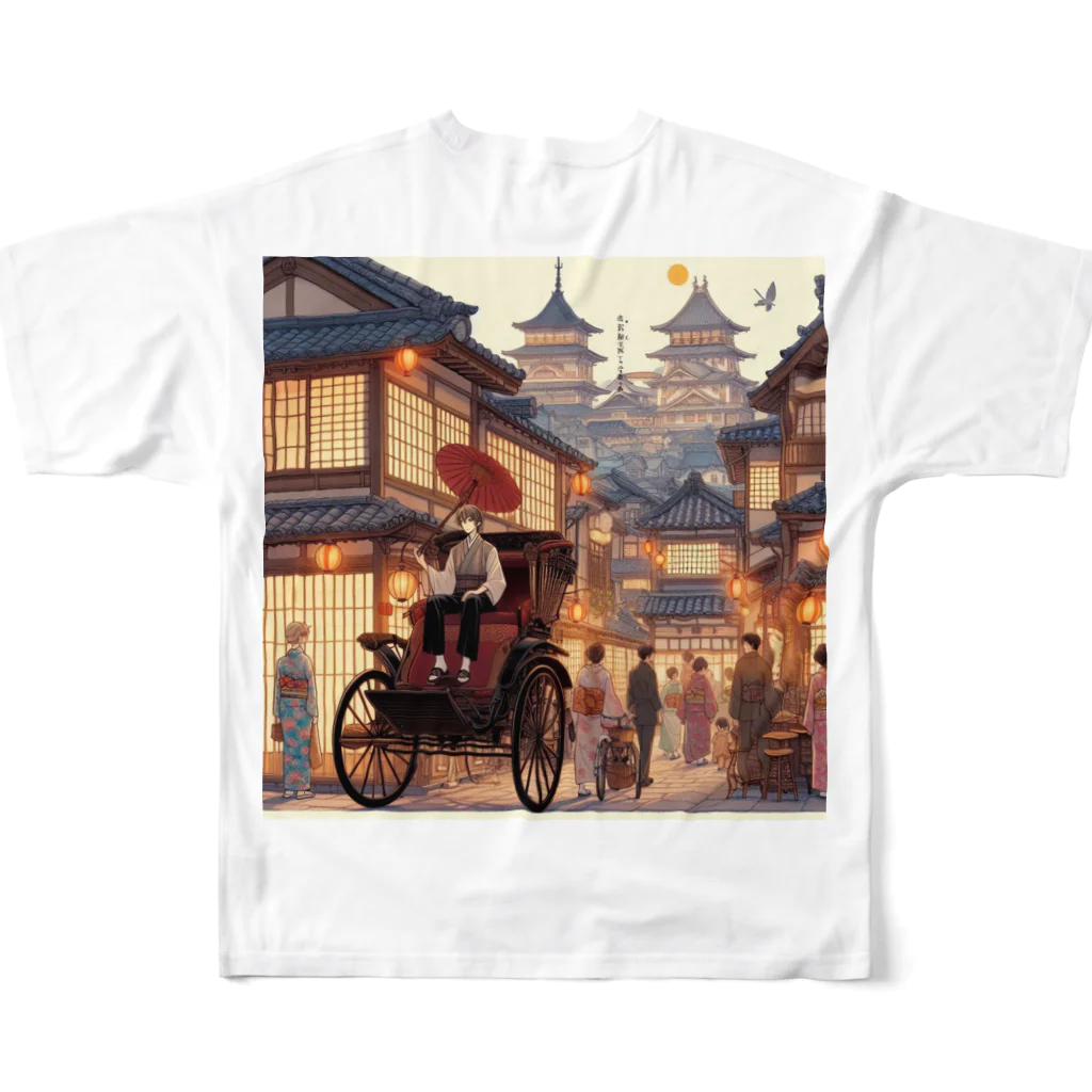 Tsuyokokoの昔の町並み All-Over Print T-Shirt :back