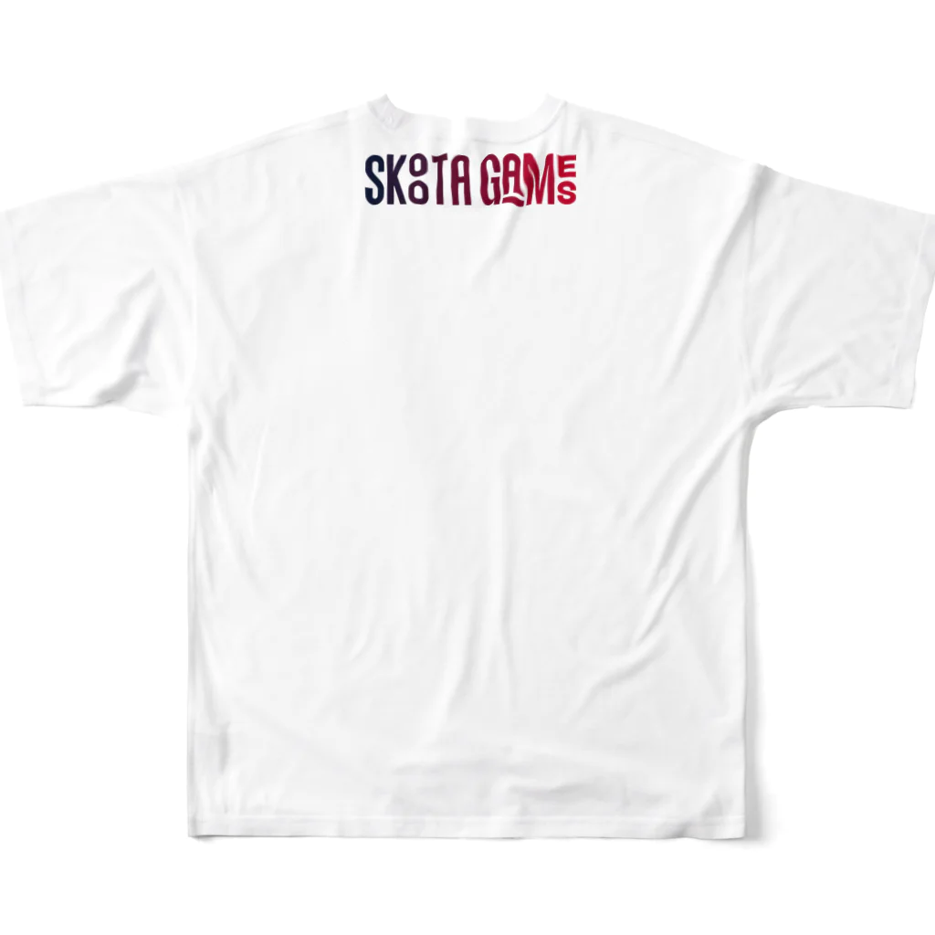 SKOOTAGAMESの太ももうさぎフルグラTシャツ All-Over Print T-Shirt :back