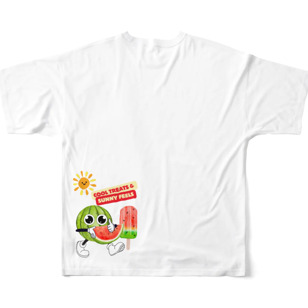 Mellow-Skyのスイカくんの夏 フルグラフィックTシャツの背面