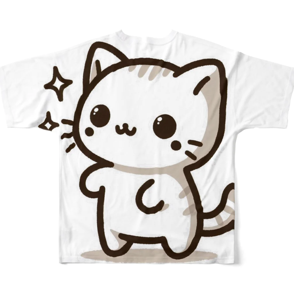 ayamomohidemiの可愛いねこちゃん フルグラフィックTシャツの背面