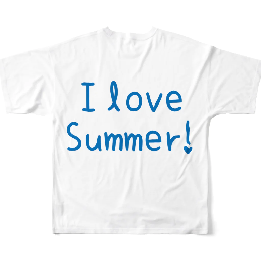 みきたにし☆商店【公式】の姫でおぢゃります　夏はよい All-Over Print T-Shirt :back