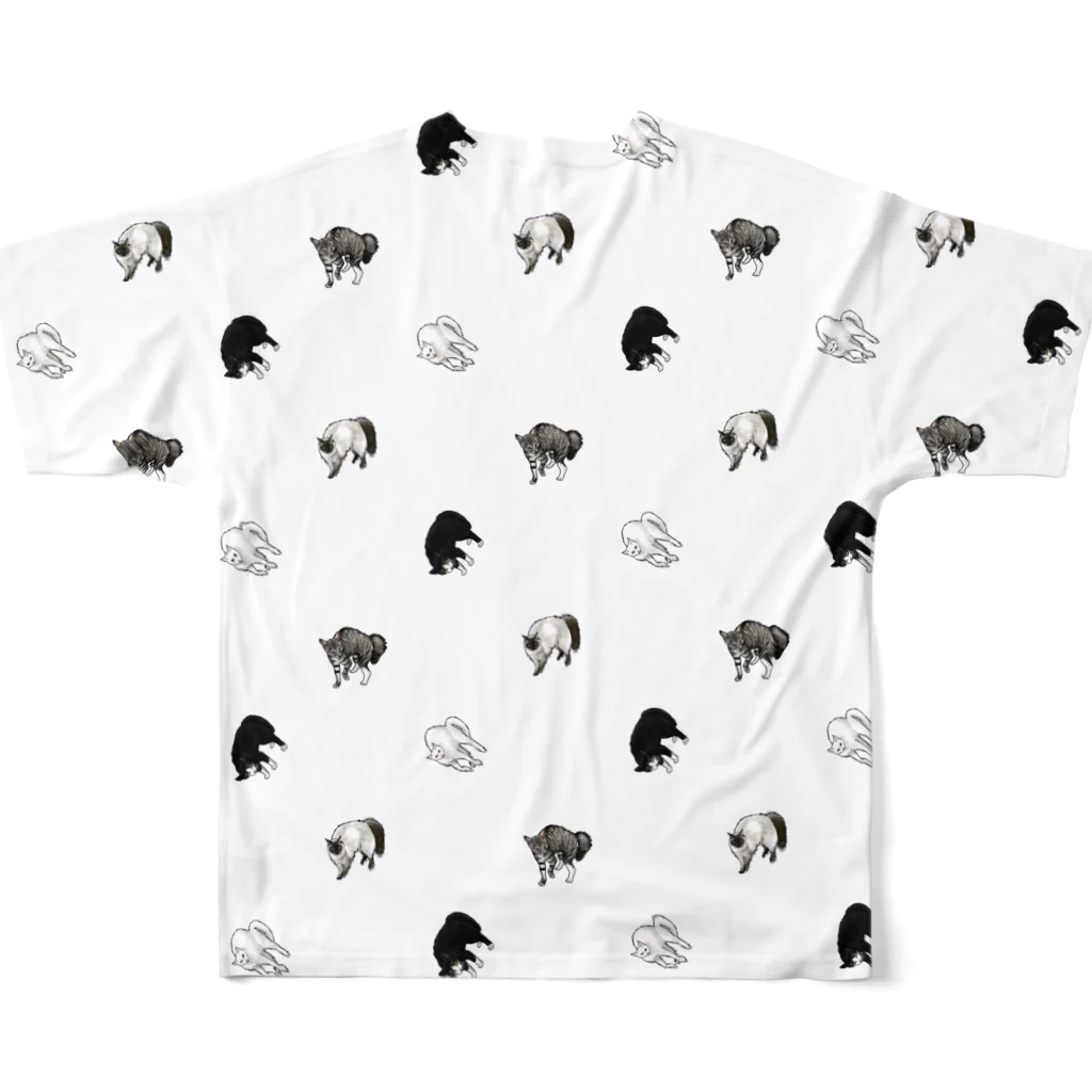 ayatoraのやんのかステップ猫BIG4 All-Over Print T-Shirt :back