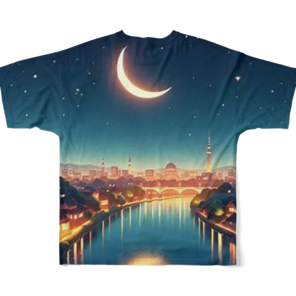 Rパンダ屋の「夜景グッズ」 All-Over Print T-Shirt :back