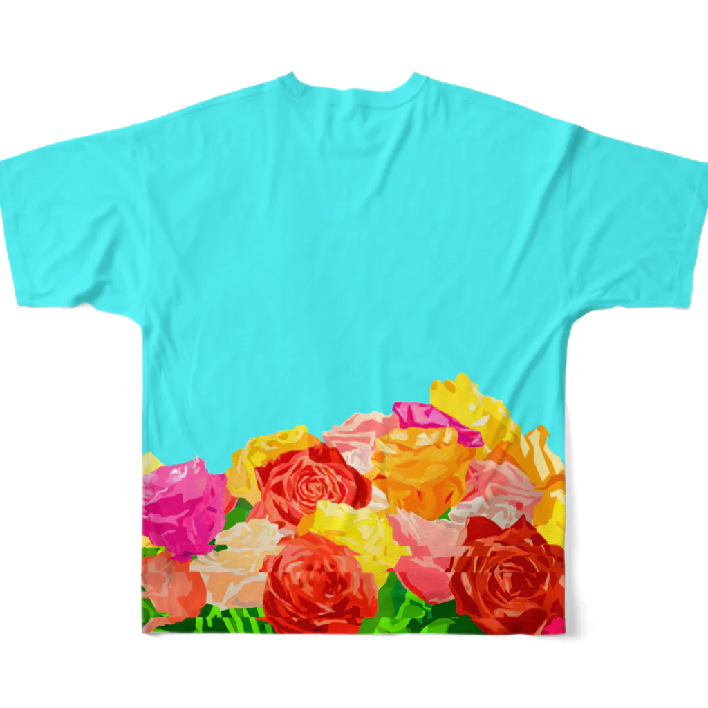 SIXTY-NINE FACTORYのカラフル薔薇T （アンダー） All-Over Print T-Shirt :back