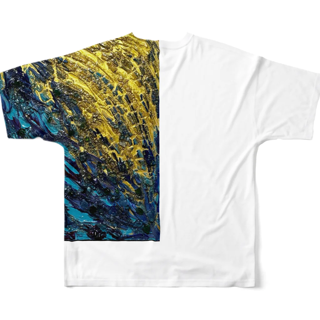 T.A.G テクスチャーアート 立体感 質感 カラフル 色彩 色合い 抽象 アブストラクト パワー エネルギー 波動 絶望 kawaiiのRebellion All-Over Print T-Shirt :back