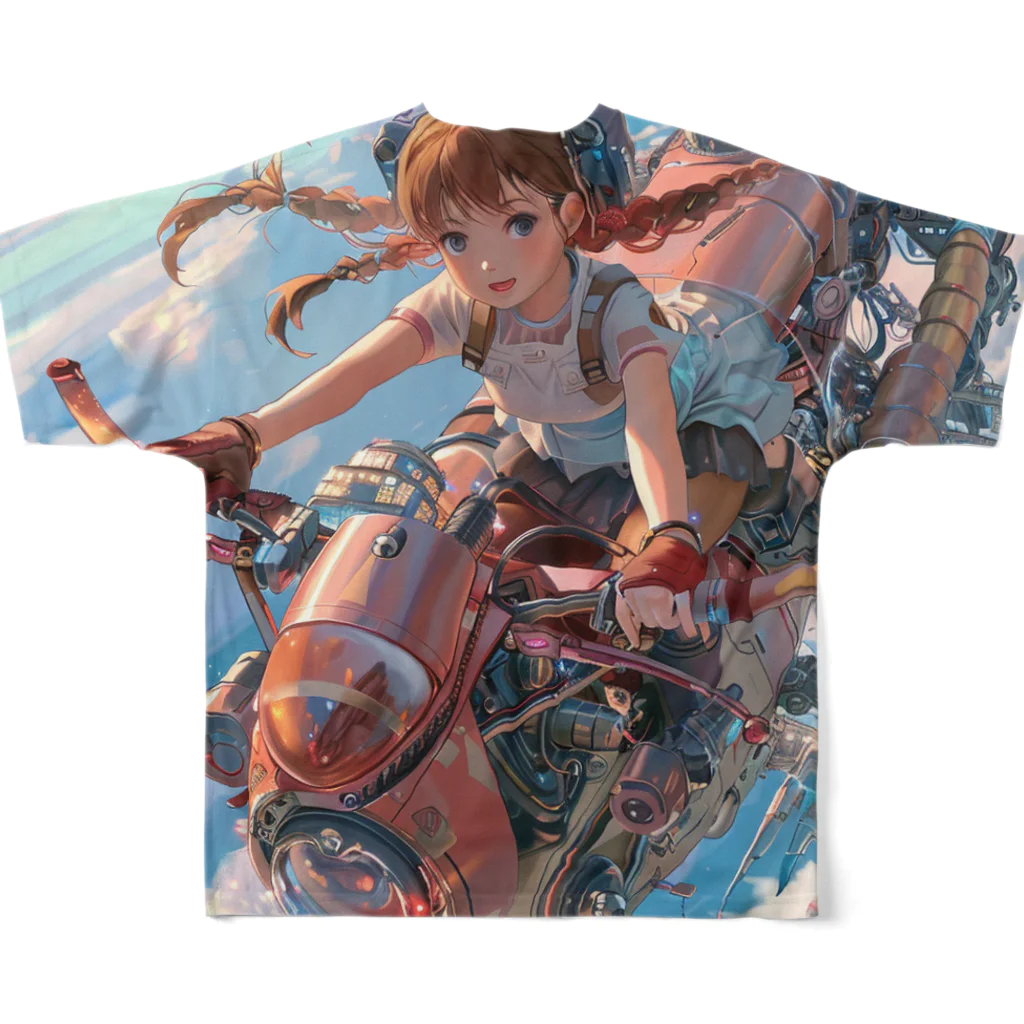 AQUAMETAVERSEのフライングバイク　Tomoe bb 2712 All-Over Print T-Shirt :back