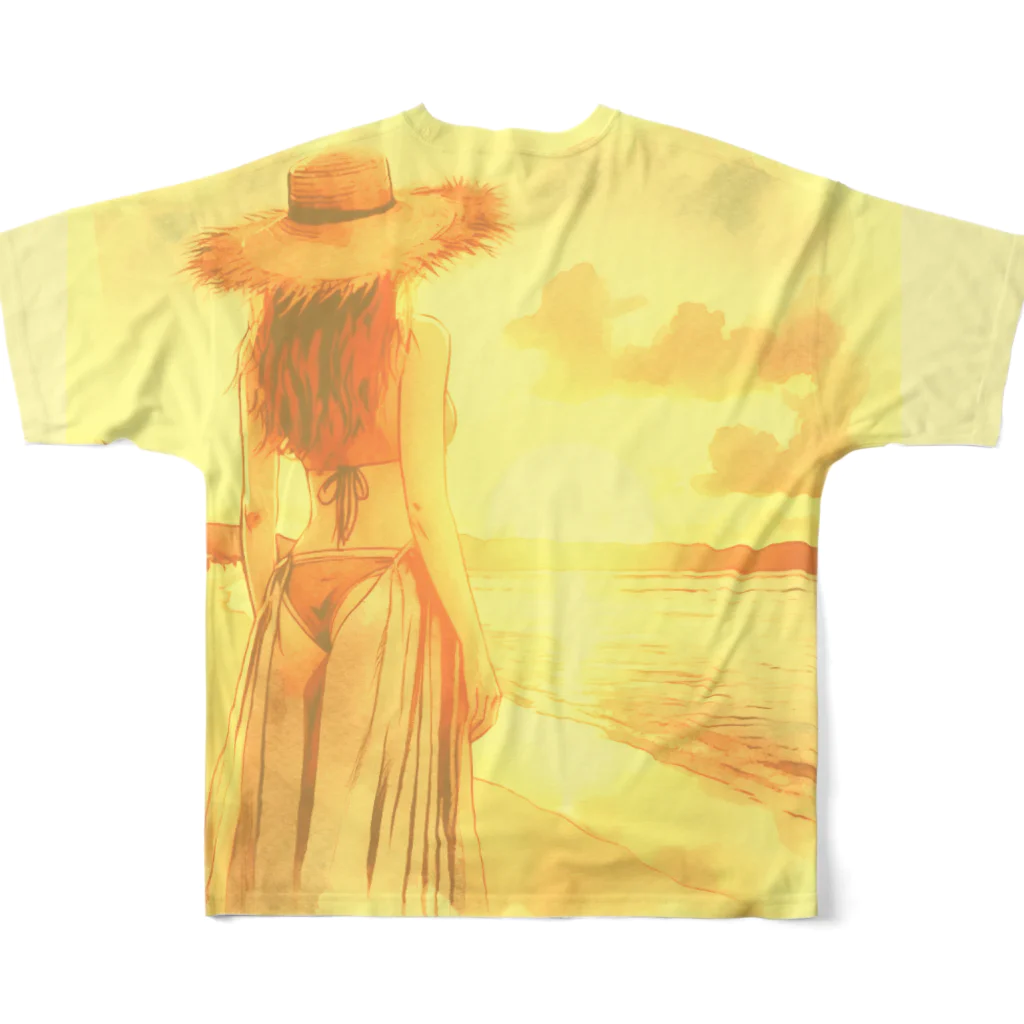 kumainchouのsunset All-Over Print T-Shirt :back