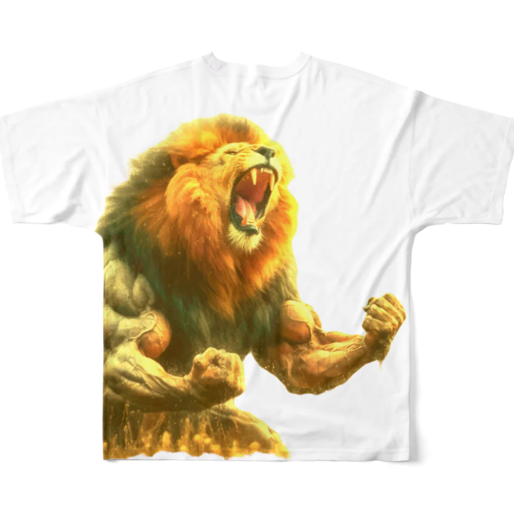 kumainchouのLion power All-Over Print T-Shirt :back