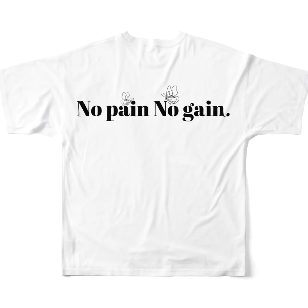 blueingreenのNo pain No gain. フルグラフィックTシャツの背面