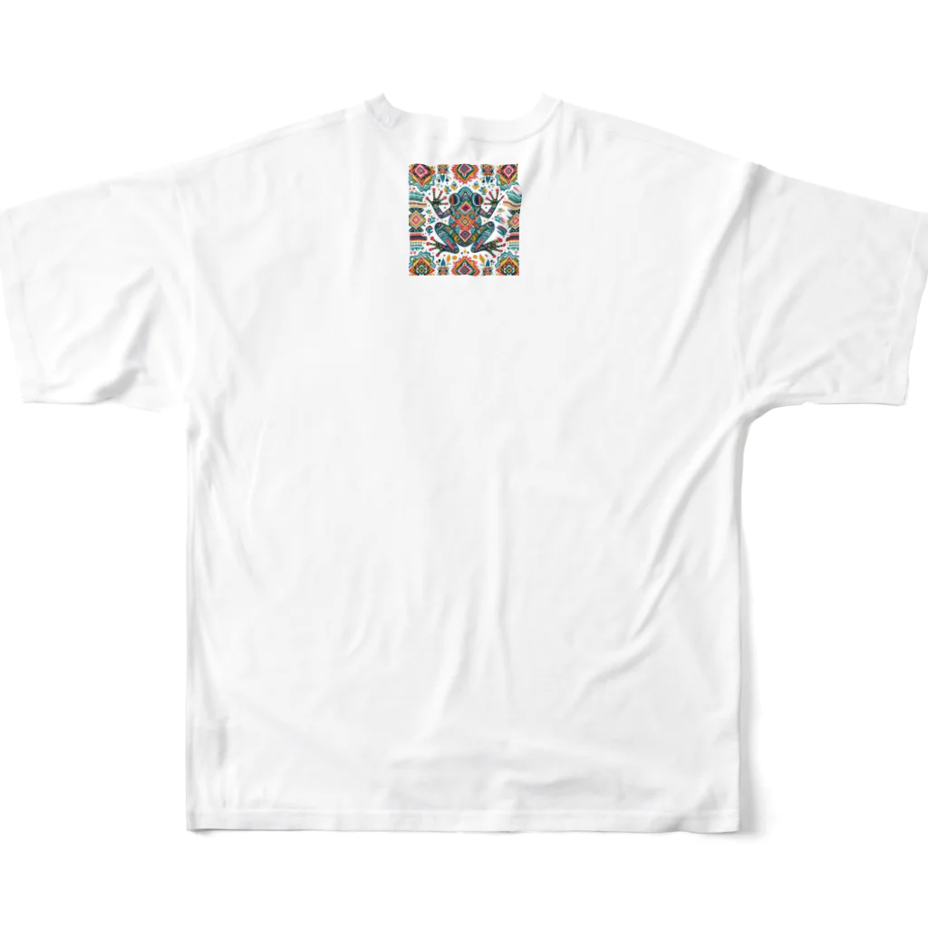 MU-SI-REのエスニックカエル All-Over Print T-Shirt :back