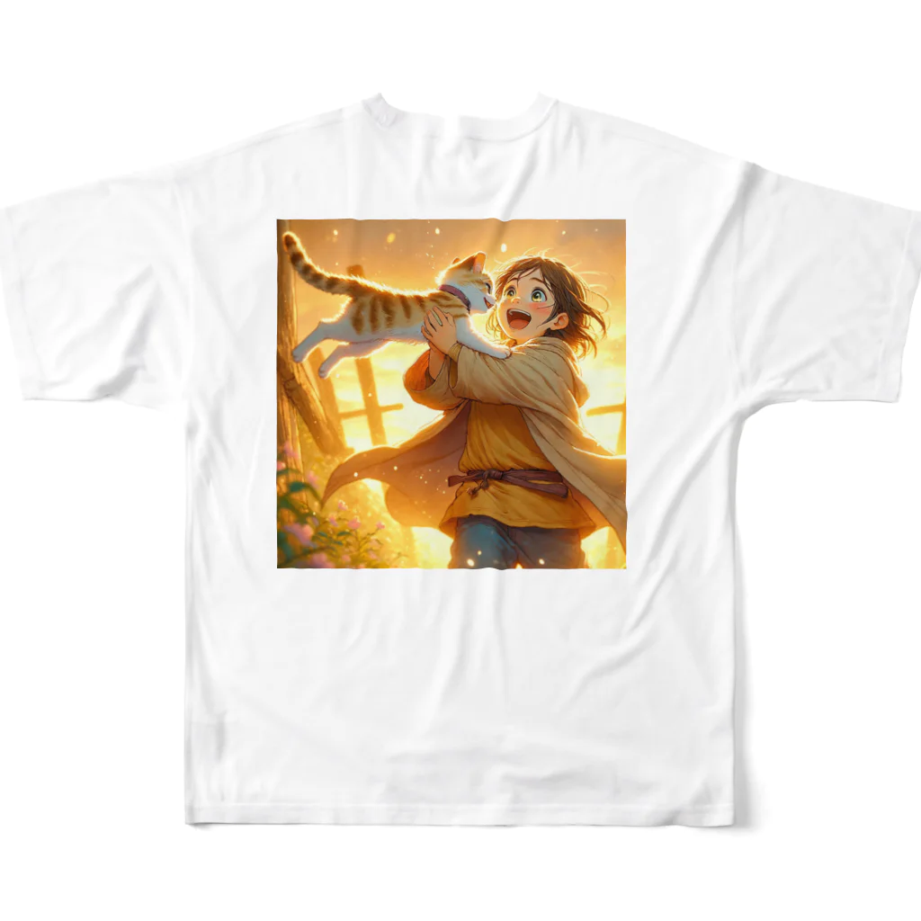 おしゃまんべのミコとアキの大冒険 All-Over Print T-Shirt :back
